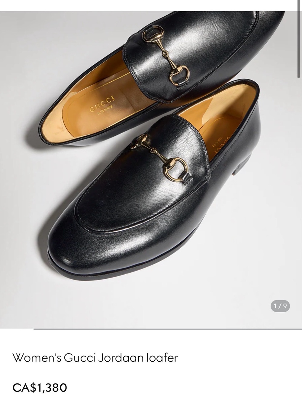 Gucci Black Leather Loafers with Gold Horsebit